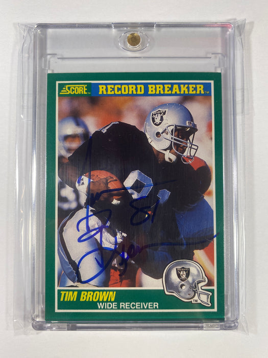Tim Brown Autographed 1989 Score Card - JSA Authenticated (Los Angeles Raiders)