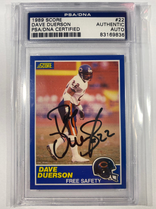 Dave Duerson Autographed 1989 Score PSA/DNA Slabbed Card (Chicago Bears)