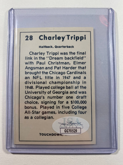 Charley Trippi Autographed 1977 Touchdown Club Football Card - JSA Authenticated