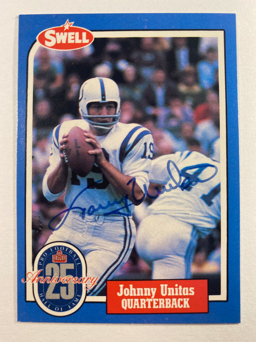 Johnny Unitas Autographed 1988 Swell Football Greats Card - Baltimore Colts - JSA Authenticated