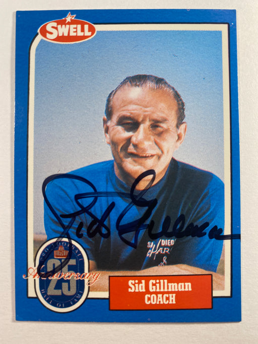 Sid Gillman Autographed 1988 Swell Football Greats Card - JSA Authenticated