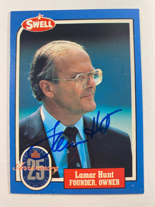 Lamar Hunt Autographed 1988 Swell Football Greats Card - Chiefs Owner - JSA Authenticated