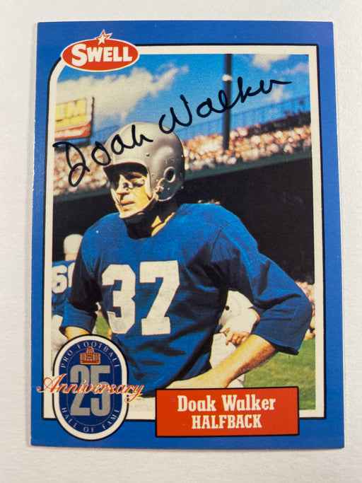 Doak Walker Autographed 1988 Swell Football Greats Card - Detroit Lions - JSA Authenticated