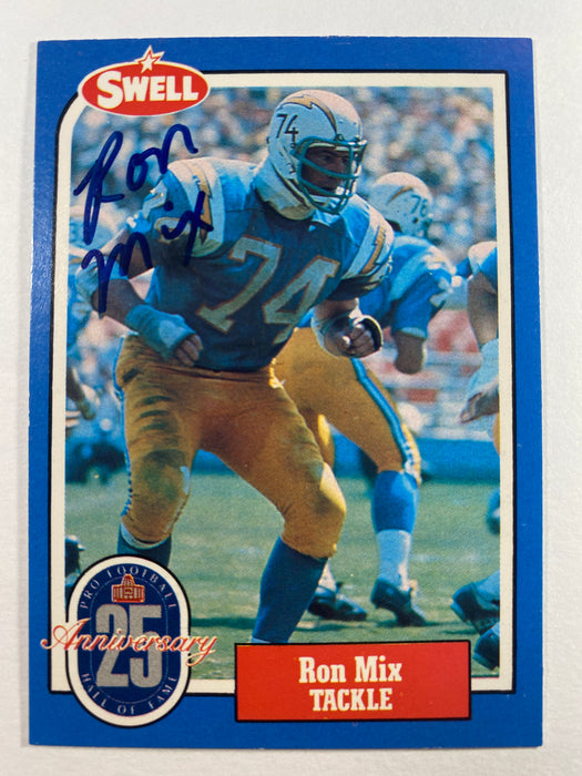 Ron Mix Autographed 1988 Swell Football Greats Card - Chargers - JSA Authenticated