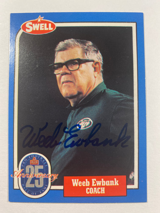 Weeb Ewbank Autographed 1988 Swell Football Greats Card - Colts, Jets - JSA Authenticated