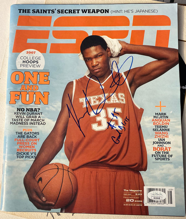 Kevin Durant Autographed ESPN Magazine - UT Austin - JSA Authenticated