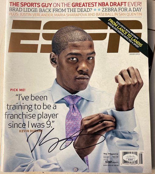 Kevin Durant Autographed ESPN Magazine - JSA Authenticated